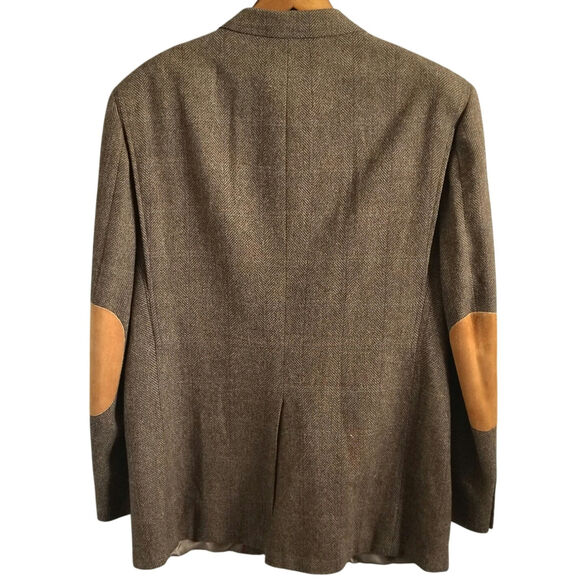 Evan Picone Men’s Brown Wool Tweed Sport Coat Blazer Brown Mens Size 44L - Picture 3 of 6